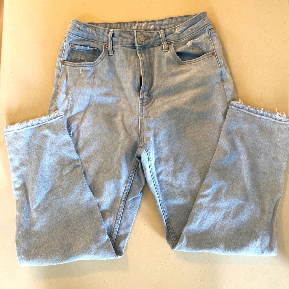Distressed mom jeans